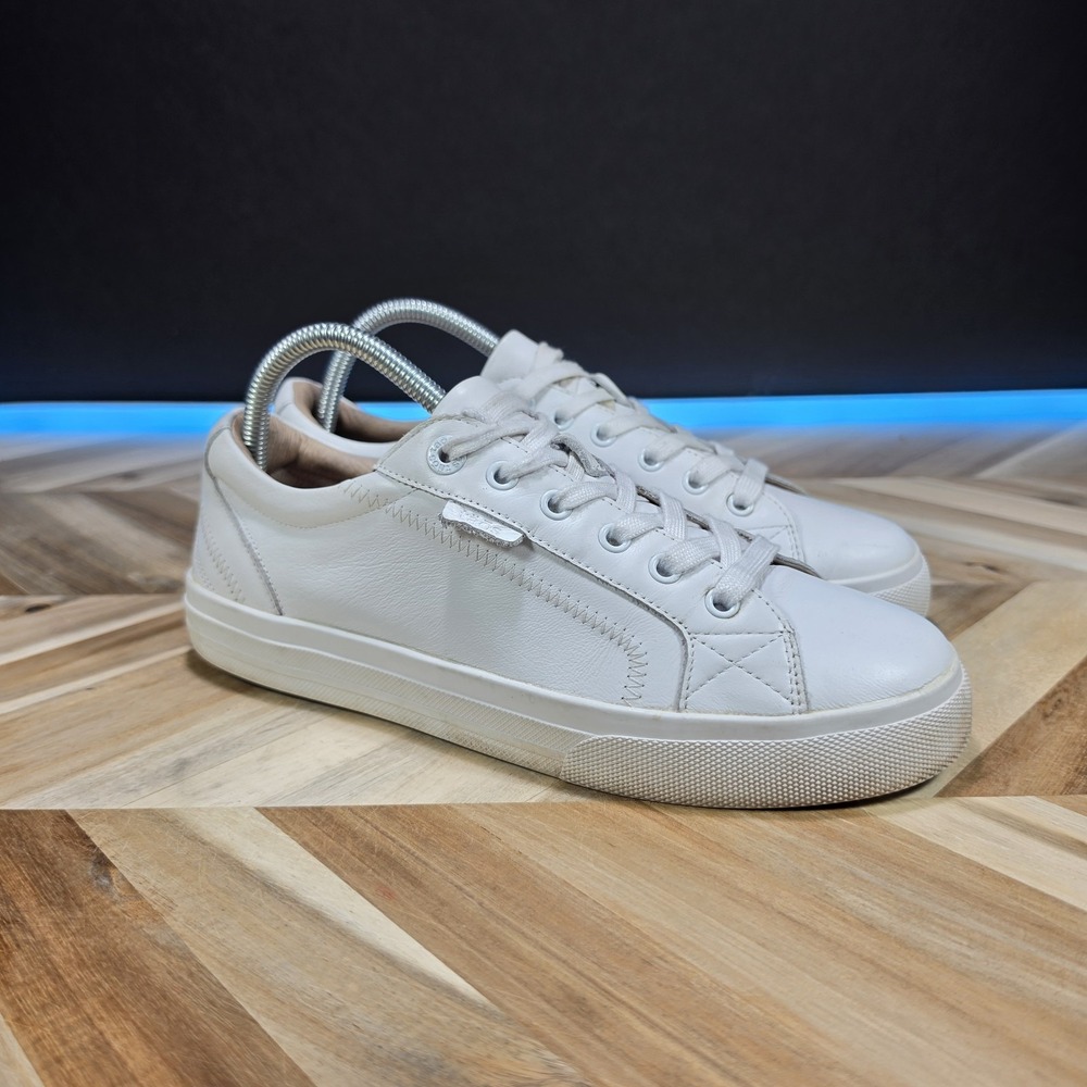 Taos Plim Soul Lux White Leather Sneakers Womens Size 9 Comfort Walking Shoes